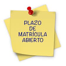 plazo de matrícula abierto