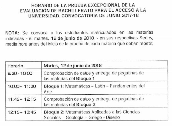 Horario EBAU