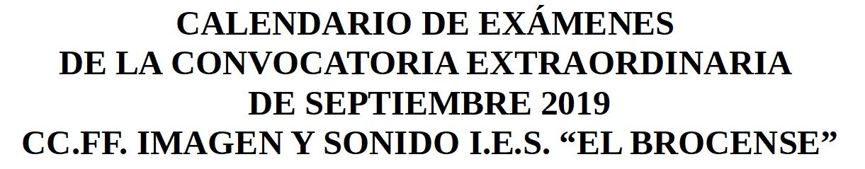 Calendario ex sep 18 19 ciclos formativos