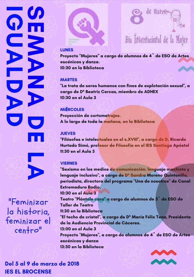 SEMANA DE LA IGUALDAD EN EL IES EL BROCENSE