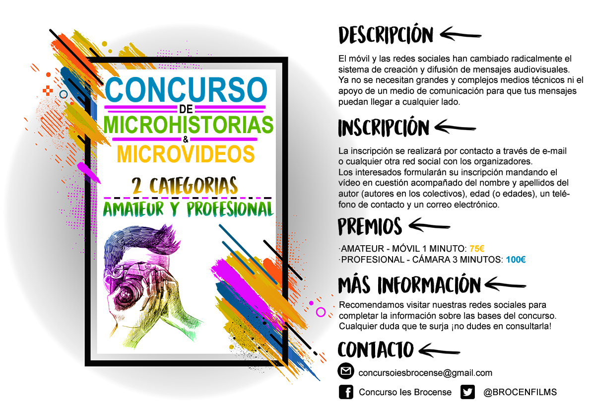 Cartel CONCURSOS MICROHISTORIAS MICROVÍDEOS