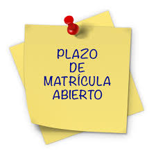 plazo de matrícula abierto