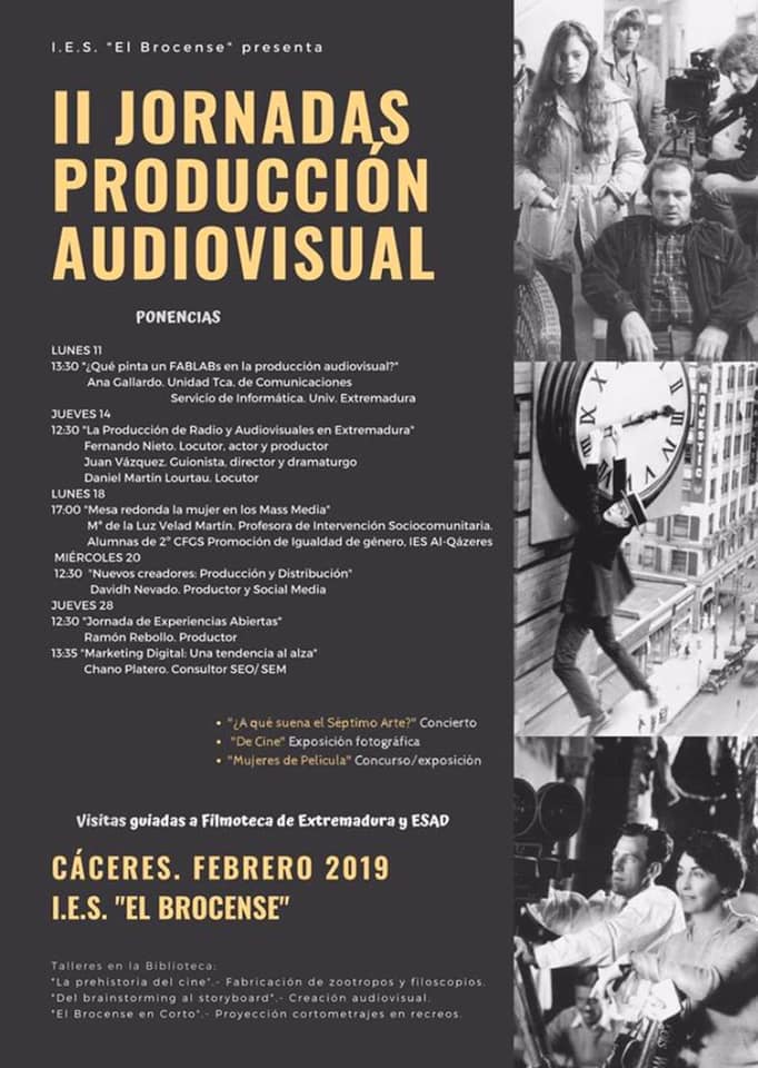 II Jornadas de Produccion audiovisual cartel
